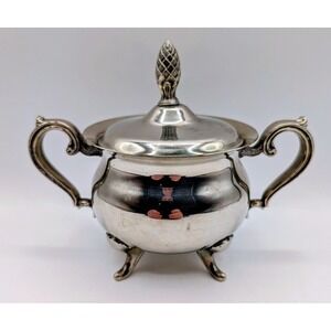 Vintage English Silver Mfg Corp Sugar Bowl - Pineapple Finial - Mid-Century